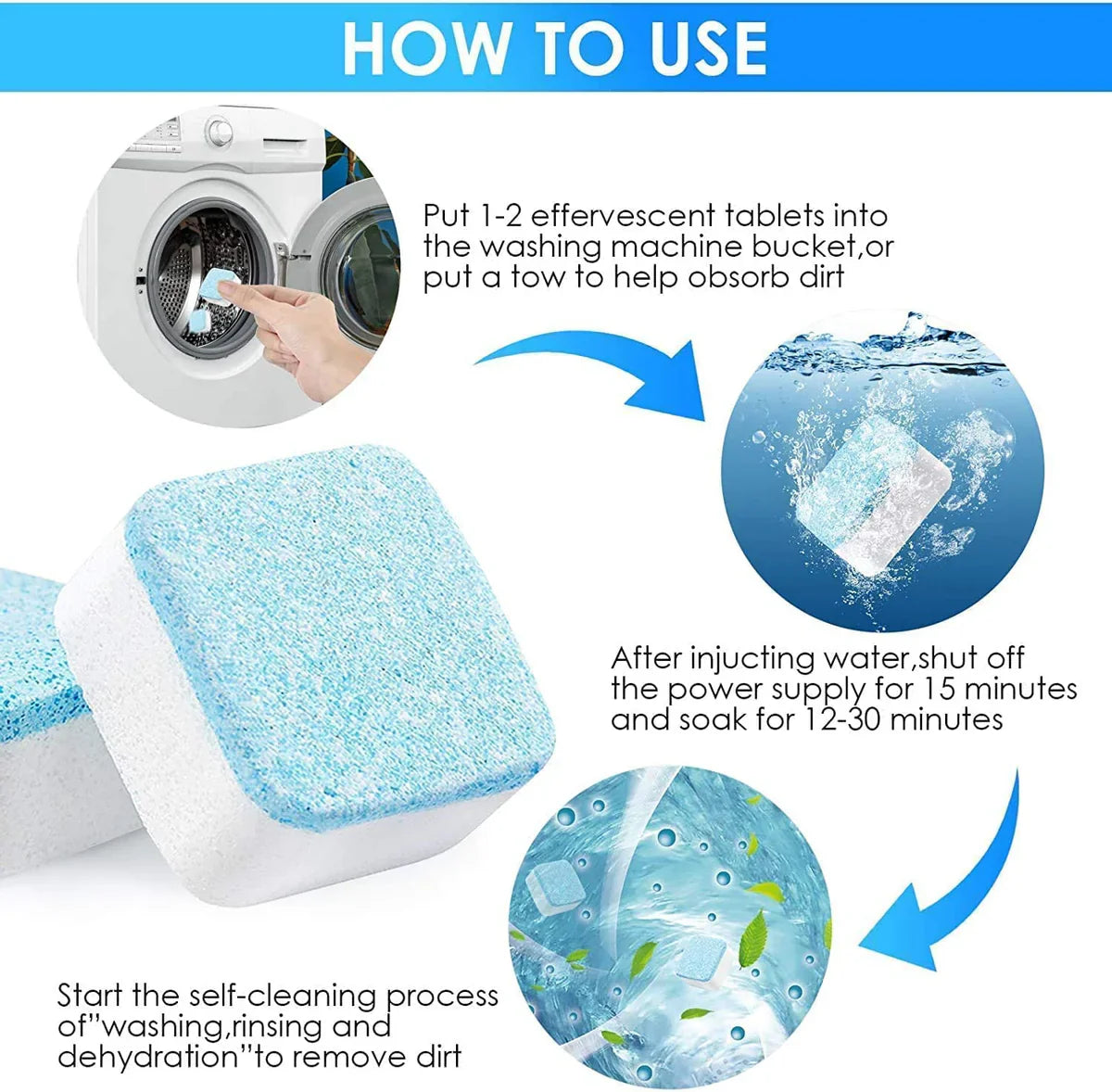 Washing Machine Deep Cleaning Tablets (Limited Stock 馃敟馃敟)